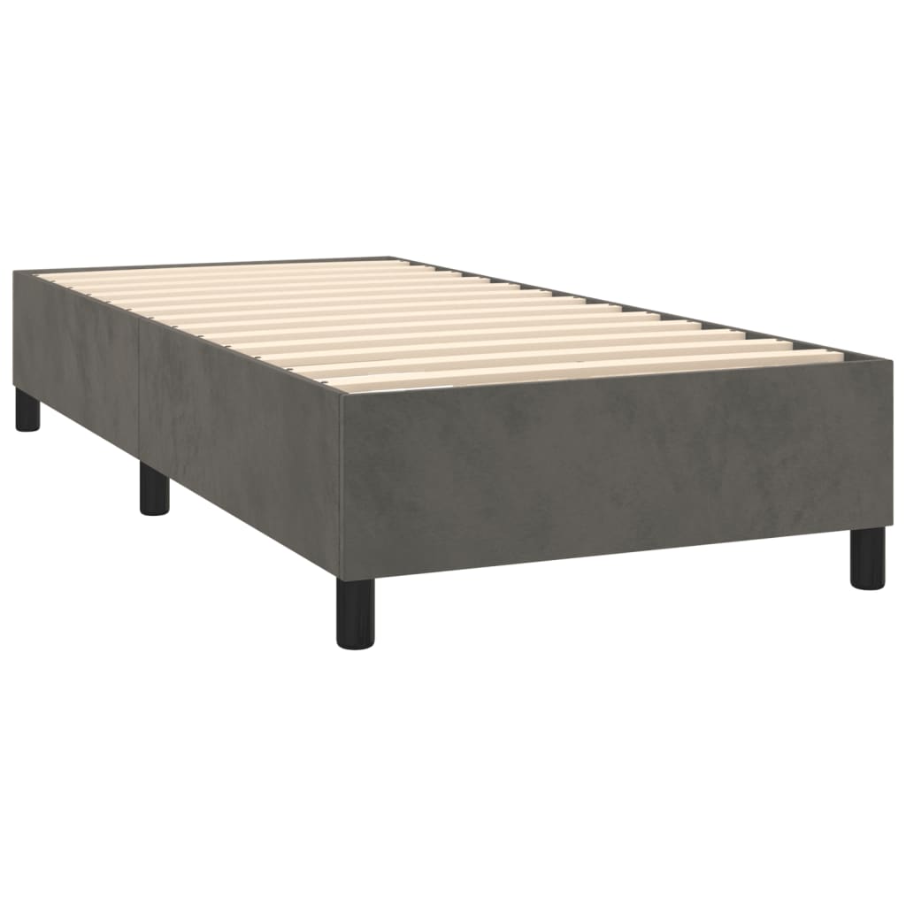 Bettgestell ohne Matratze Dunkelgrau 90x200 cm Samt