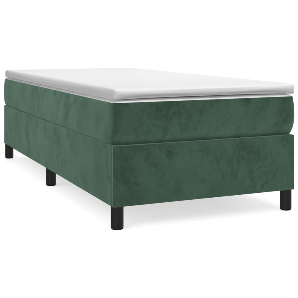 Bettgestell ohne Matratze Dunkelgrün 90x200 cm Samt