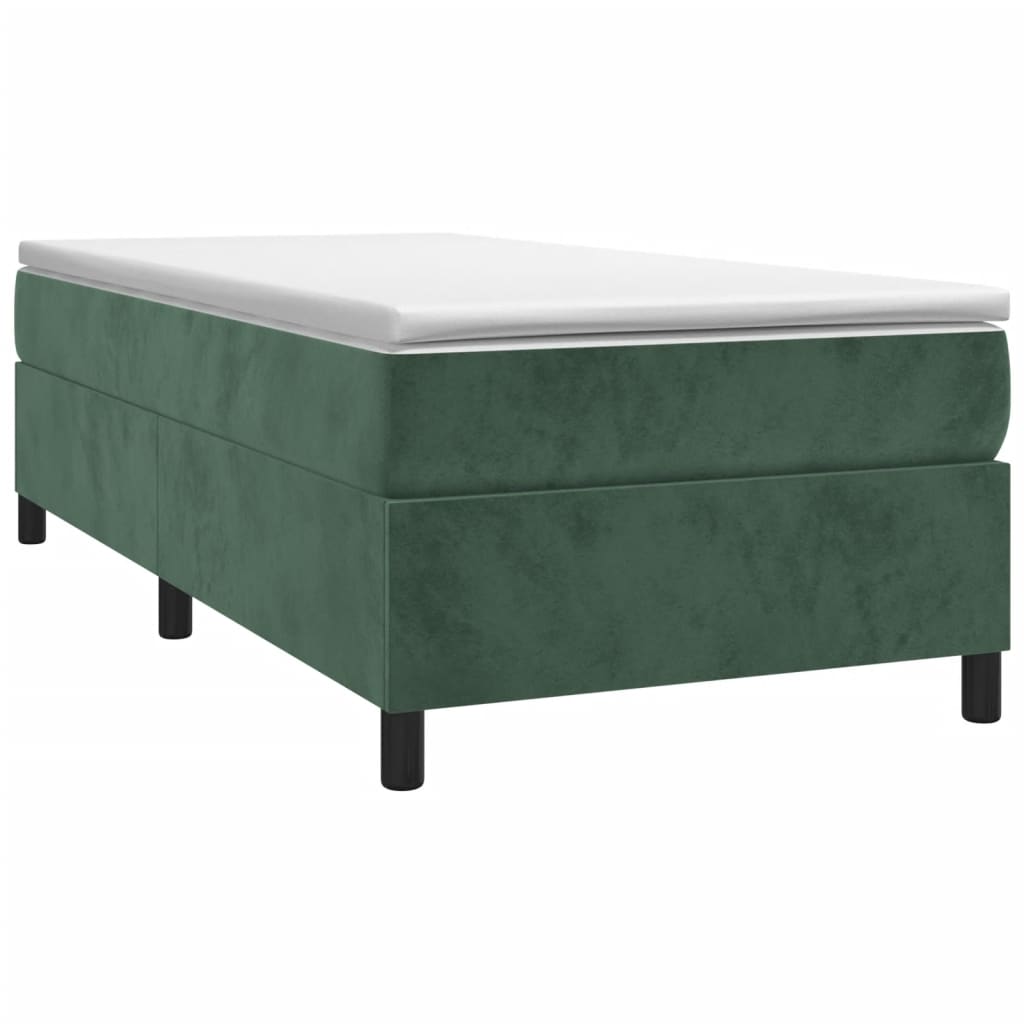 Bettgestell ohne Matratze Dunkelgrün 90x200 cm Samt