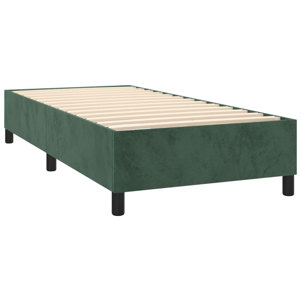 Bettgestell ohne Matratze Dunkelgrün 90x200 cm Samt