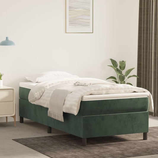 Bettgestell ohne Matratze Dunkelgrün 100x200 cm Samt