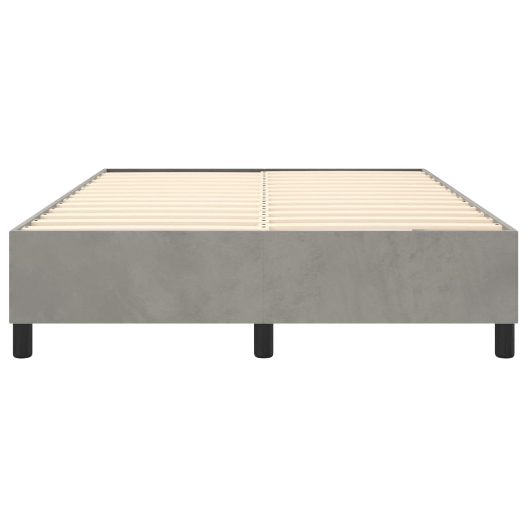 Bettgestell ohne Matratze Hellgrau 140x190 cm Samt
