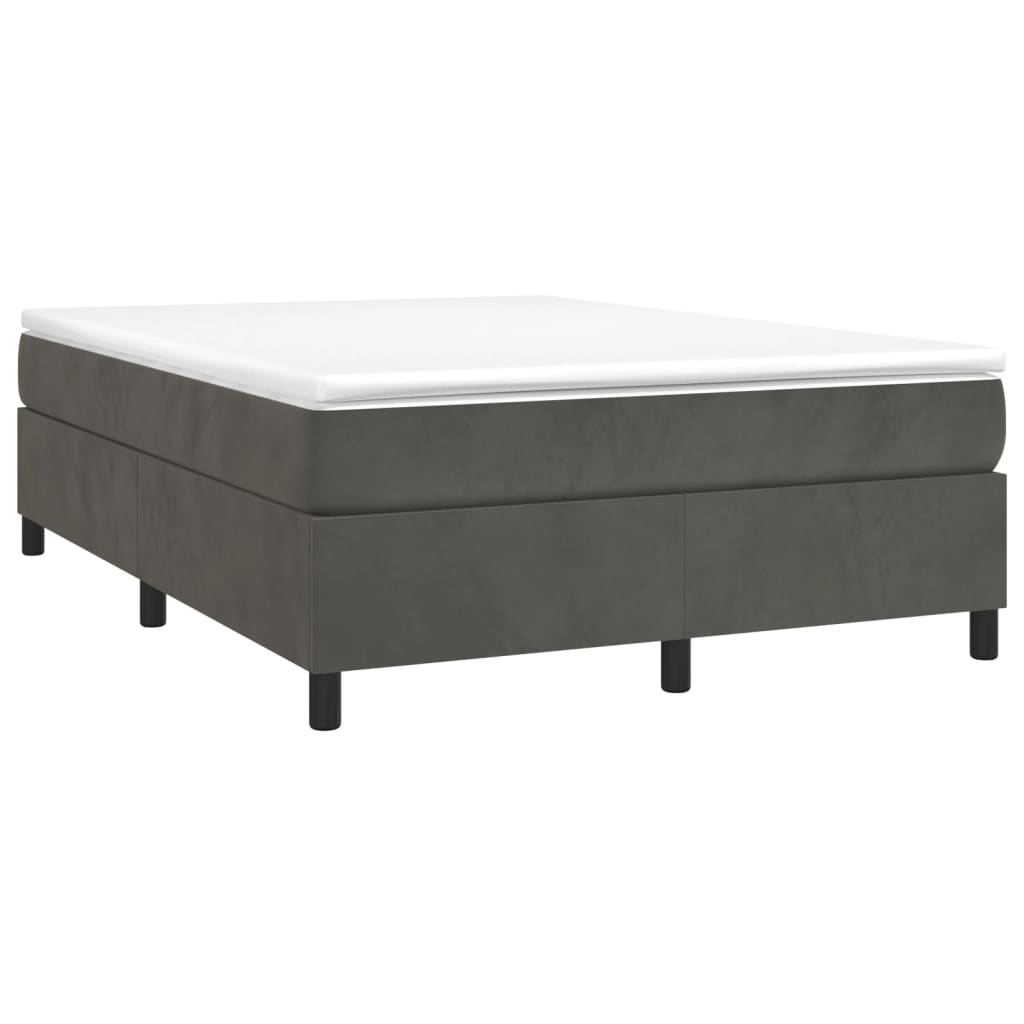 Bettgestell ohne Matratze Dunkelgrau 140x190 cm Samt