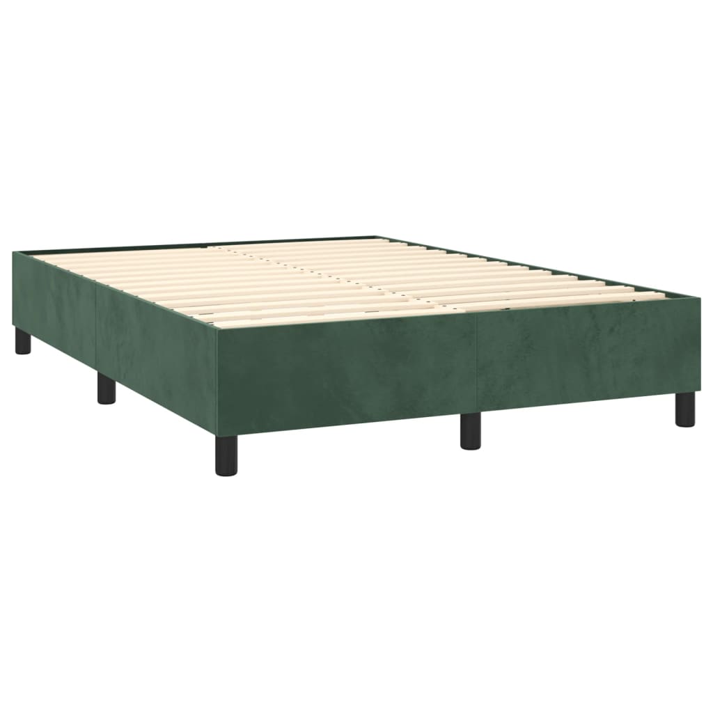 Bettgestell ohne Matratze Dunkelgrün 140x190 cm Samt