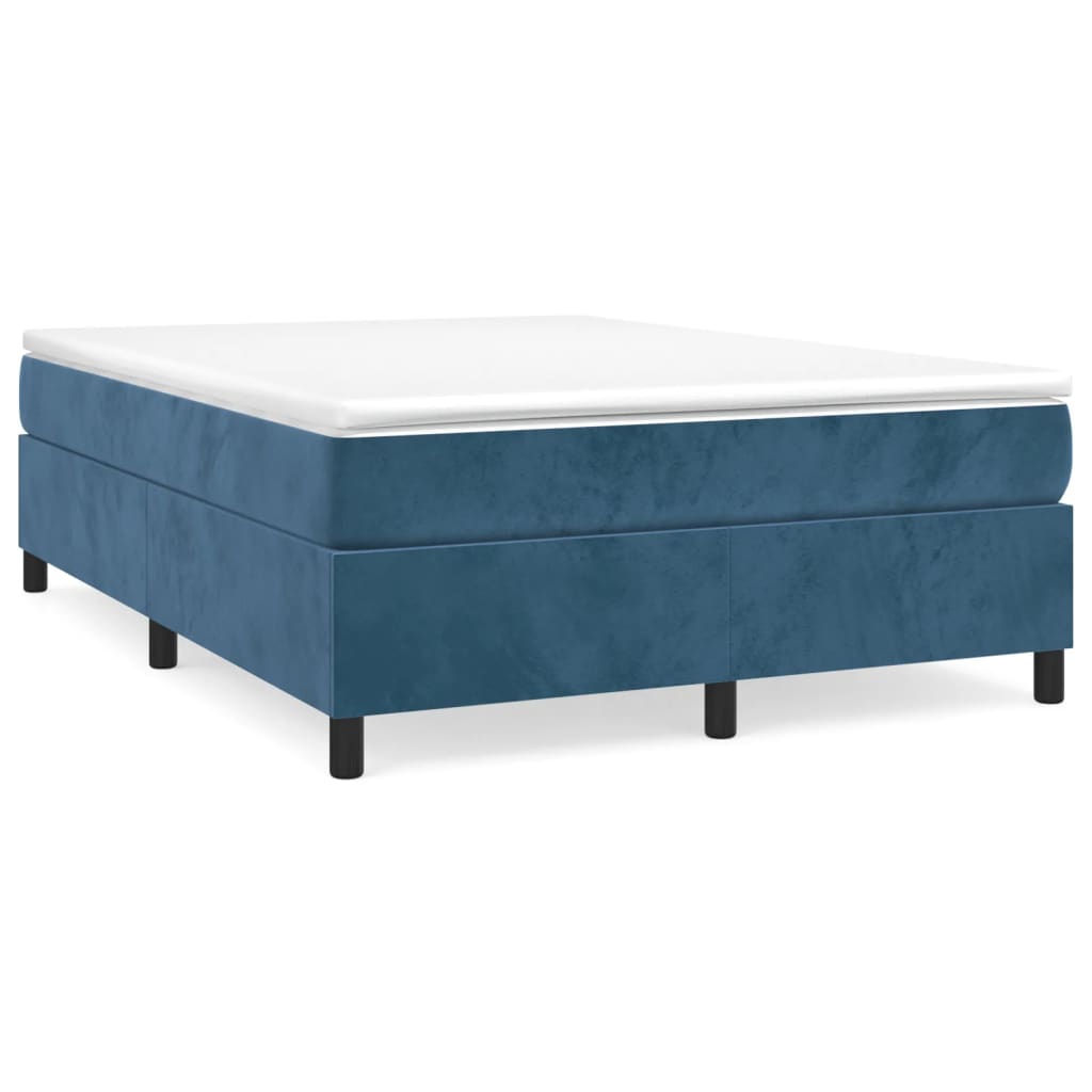 Bettgestell ohne Matratze Dunkelblau 140x190 cm Samt