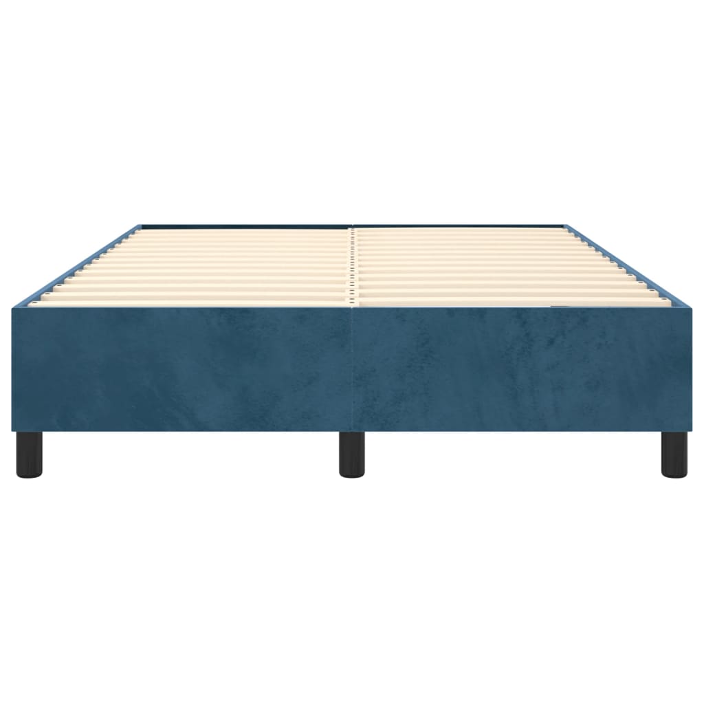 Bettgestell ohne Matratze Dunkelblau 140x190 cm Samt