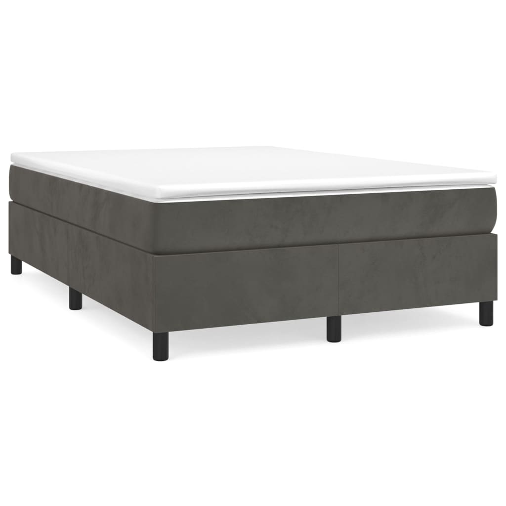 Bettgestell ohne Matratze Dunkelgrau 140x200 cm Samt