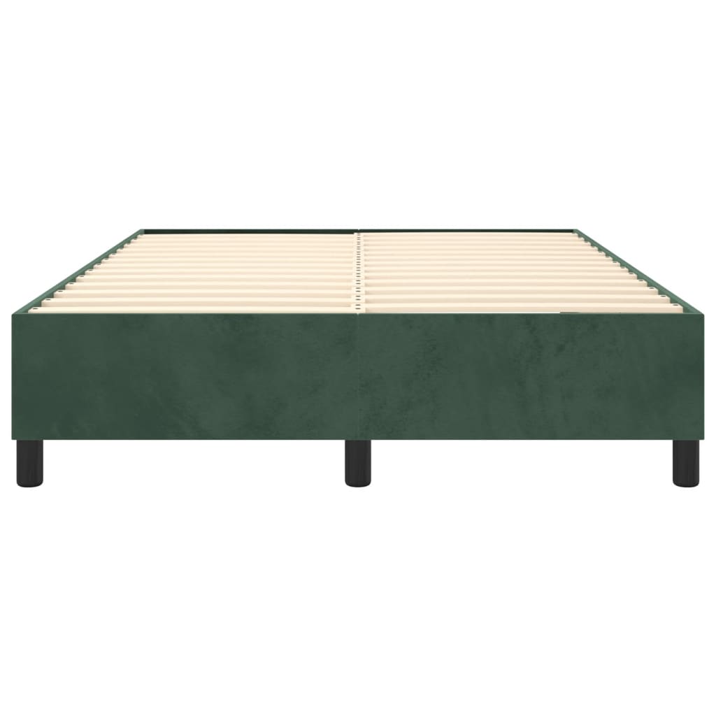 Bettgestell ohne Matratze Dunkelgrün 140x200 cm Samt