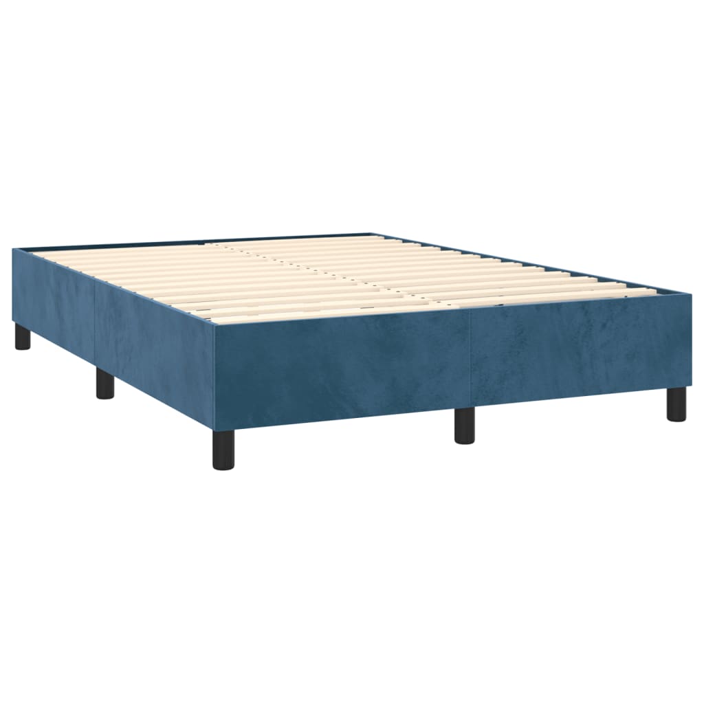 Bettgestell ohne Matratze Dunkelblau 140x200 cm Samt