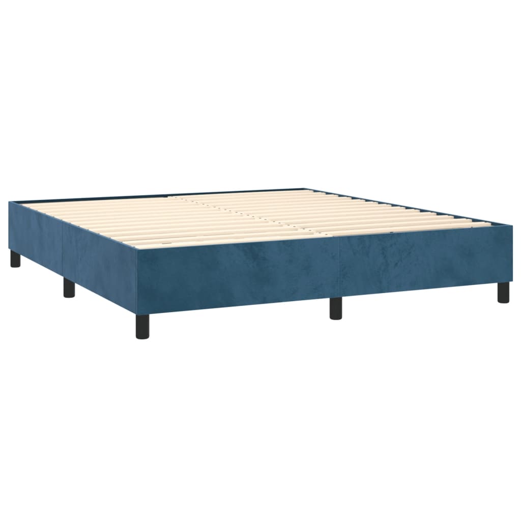 Bettgestell ohne Matratze Dunkelblau 180x200 cm Samt