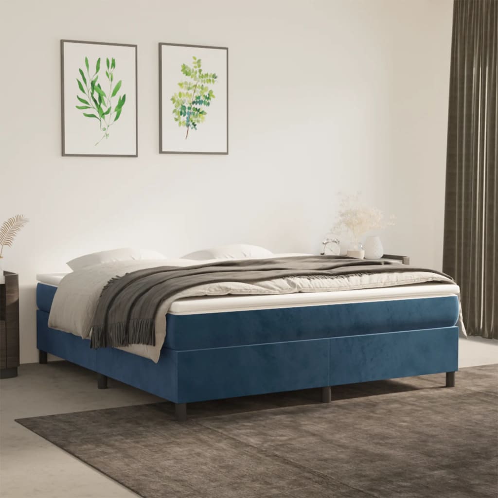 Bettgestell ohne Matratze Dunkelblau 180x200 cm Samt