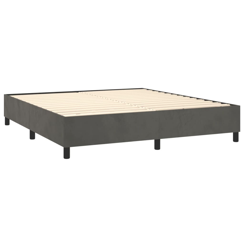 Bettgestell ohne Matratze Dunkelgrau 200x200 cm Samt