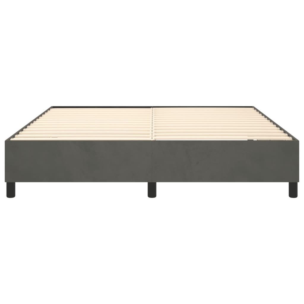 Bettgestell ohne Matratze Dunkelgrau 200x200 cm Samt