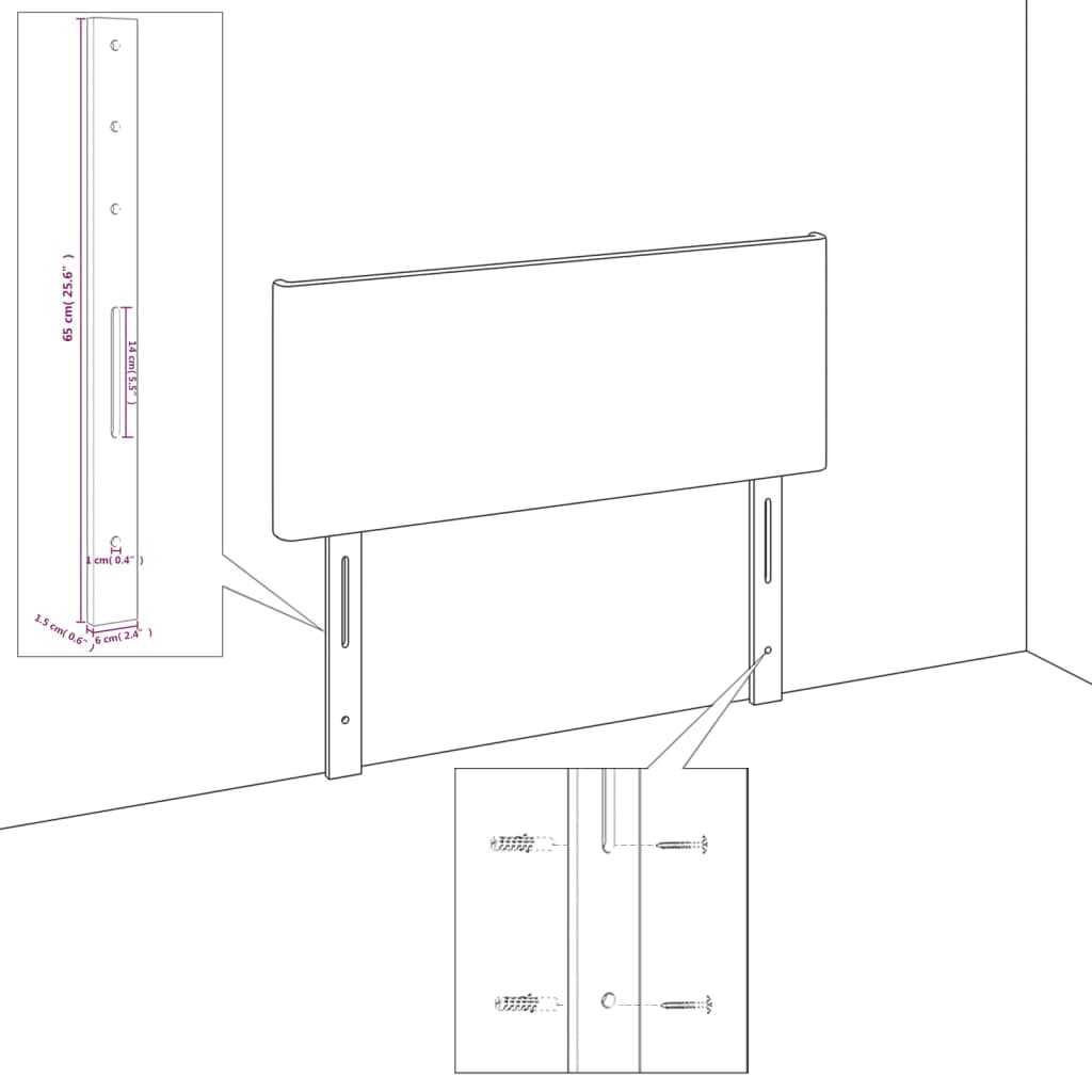 Bettgestell ohne Matratze Schwarz 80x200 cm Stoff