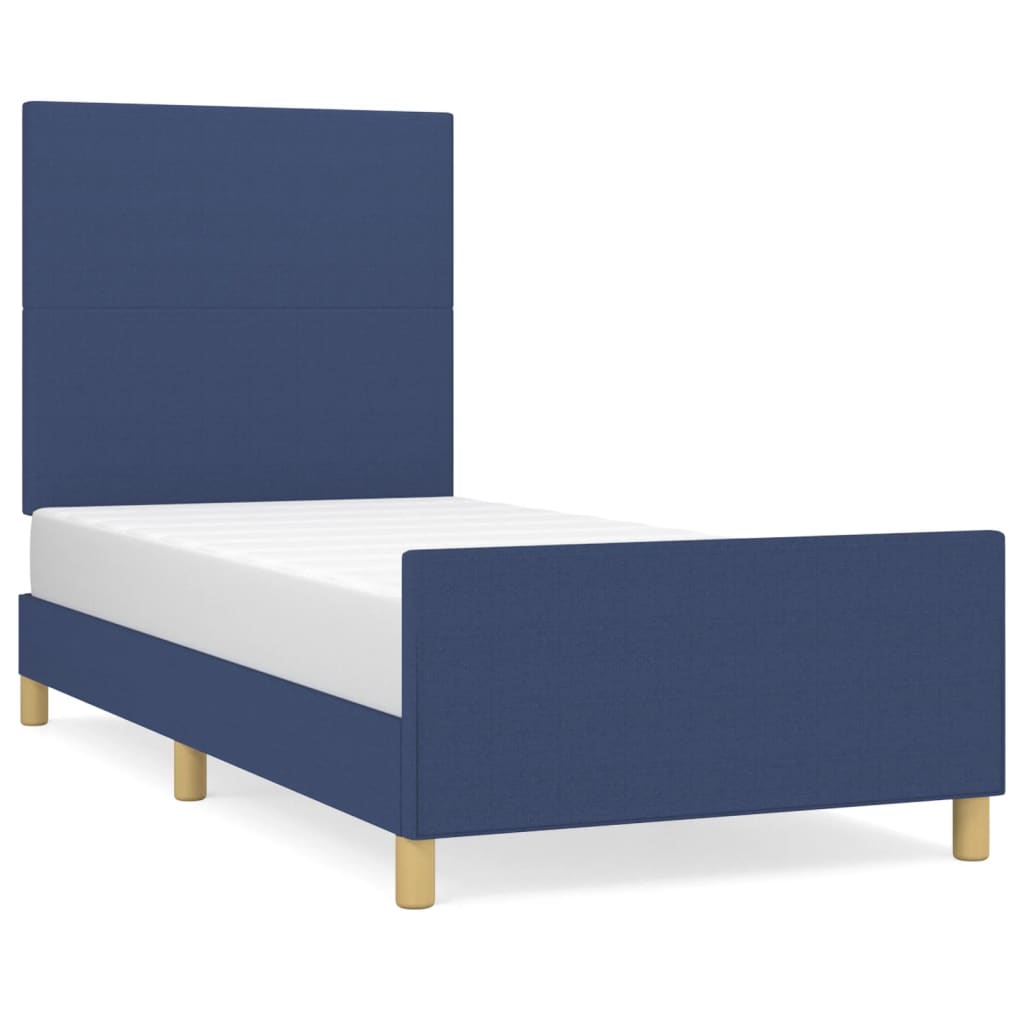 Bettgestell ohne Matratze Blau 90x200 cm Stoff