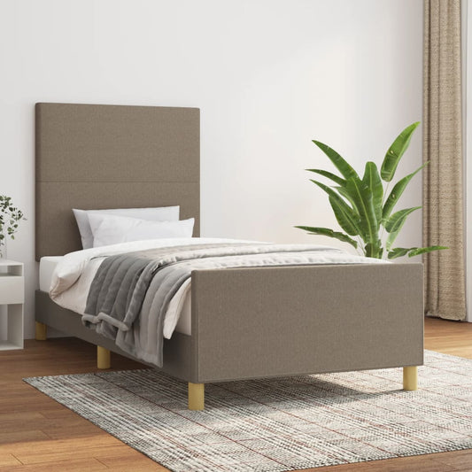 Bettgestell ohne Matratze Taupe 100x200 cm Stoff