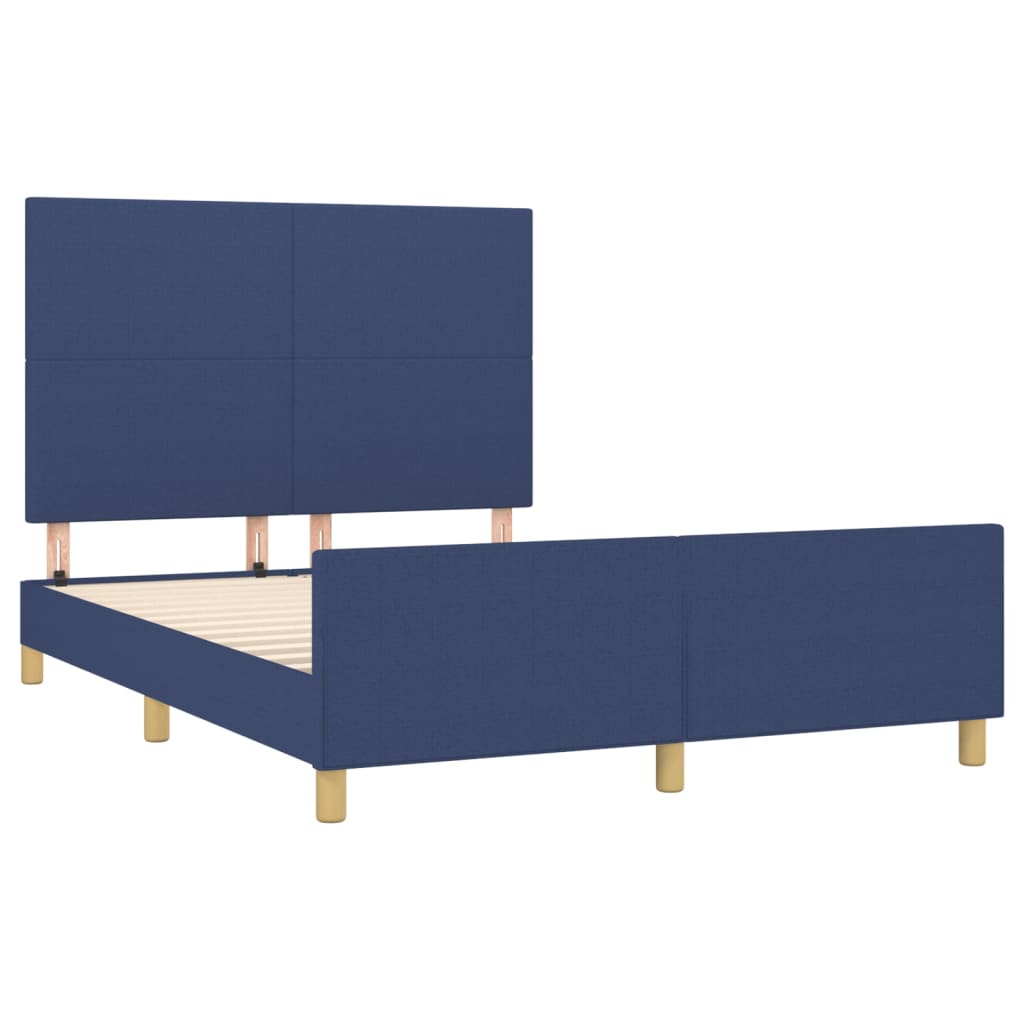 Bettgestell ohne Matratze Blau 140x190 cm Stoff