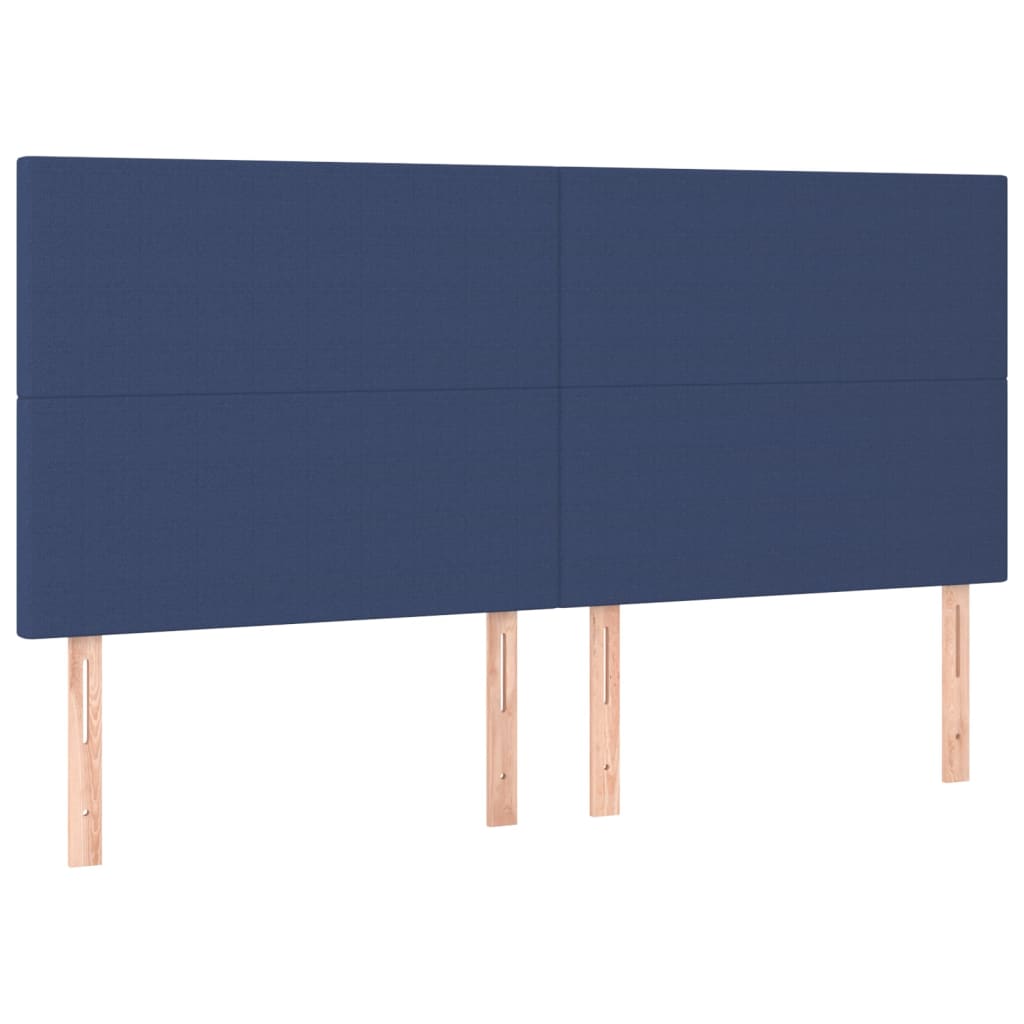 Bettgestell ohne Matratze Blau 200x200 cm Stoff