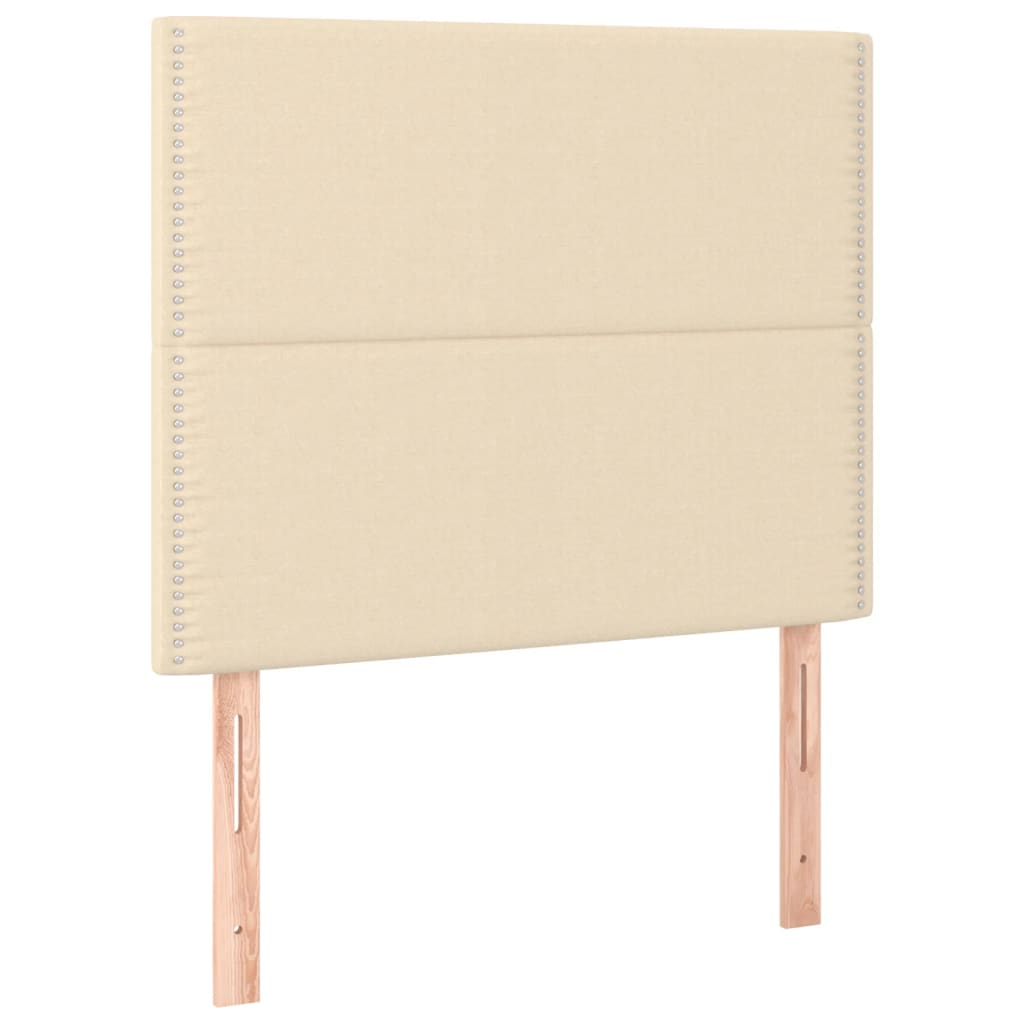 Bettgestell ohne Matratze Creme 90x190 cm Stoff