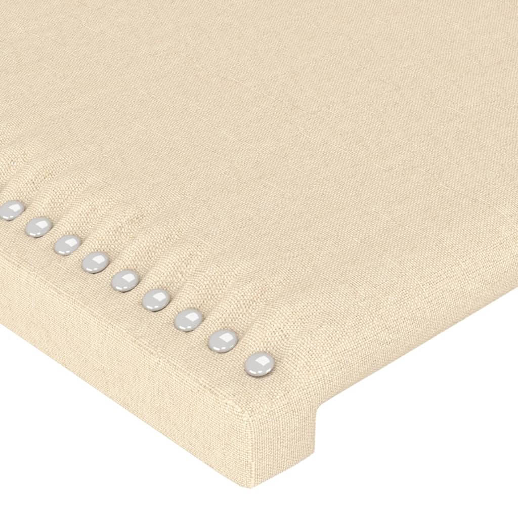 Bettgestell ohne Matratze Creme 90x200 cm Stoff
