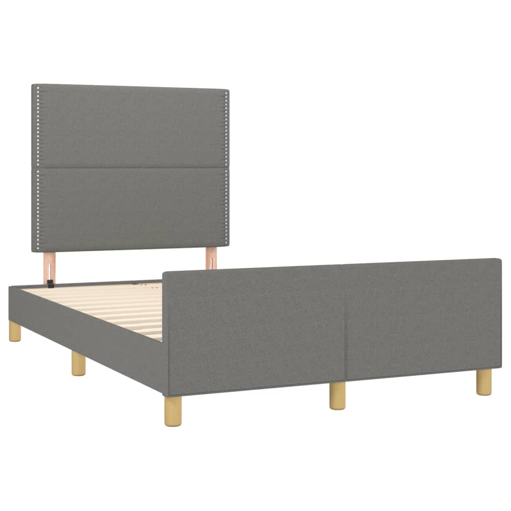 Bettgestell ohne Matratze Dunkelgrau 120x200 cm Stoff