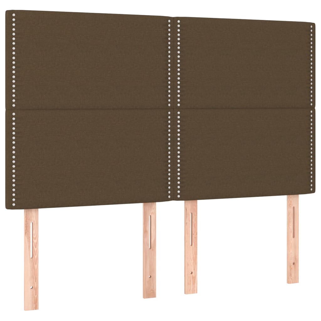Bettgestell ohne Matratze Dunkelbraun 140x190 cm Stoff
