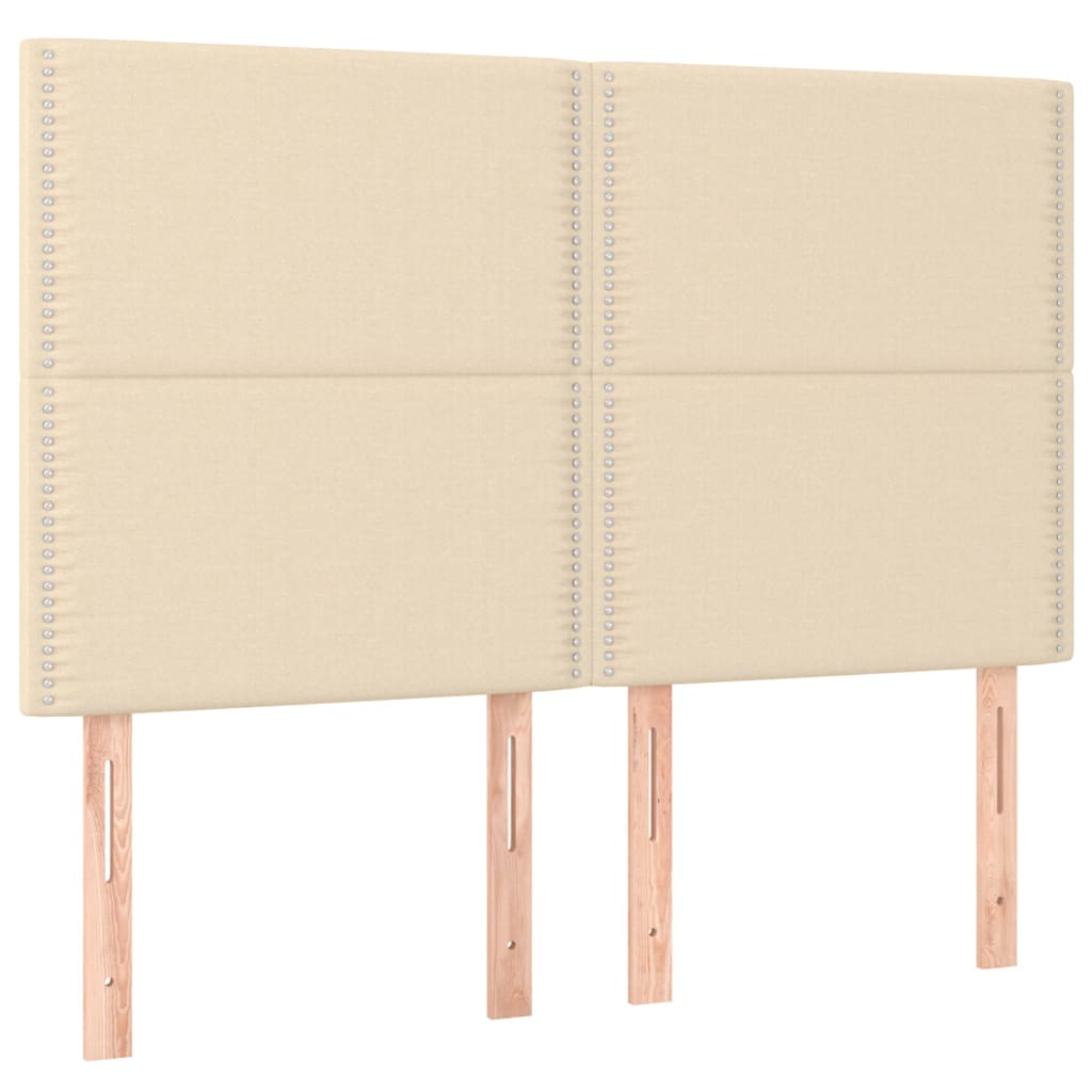 Bettgestell ohne Matratze Creme 140x200 cm Stoff