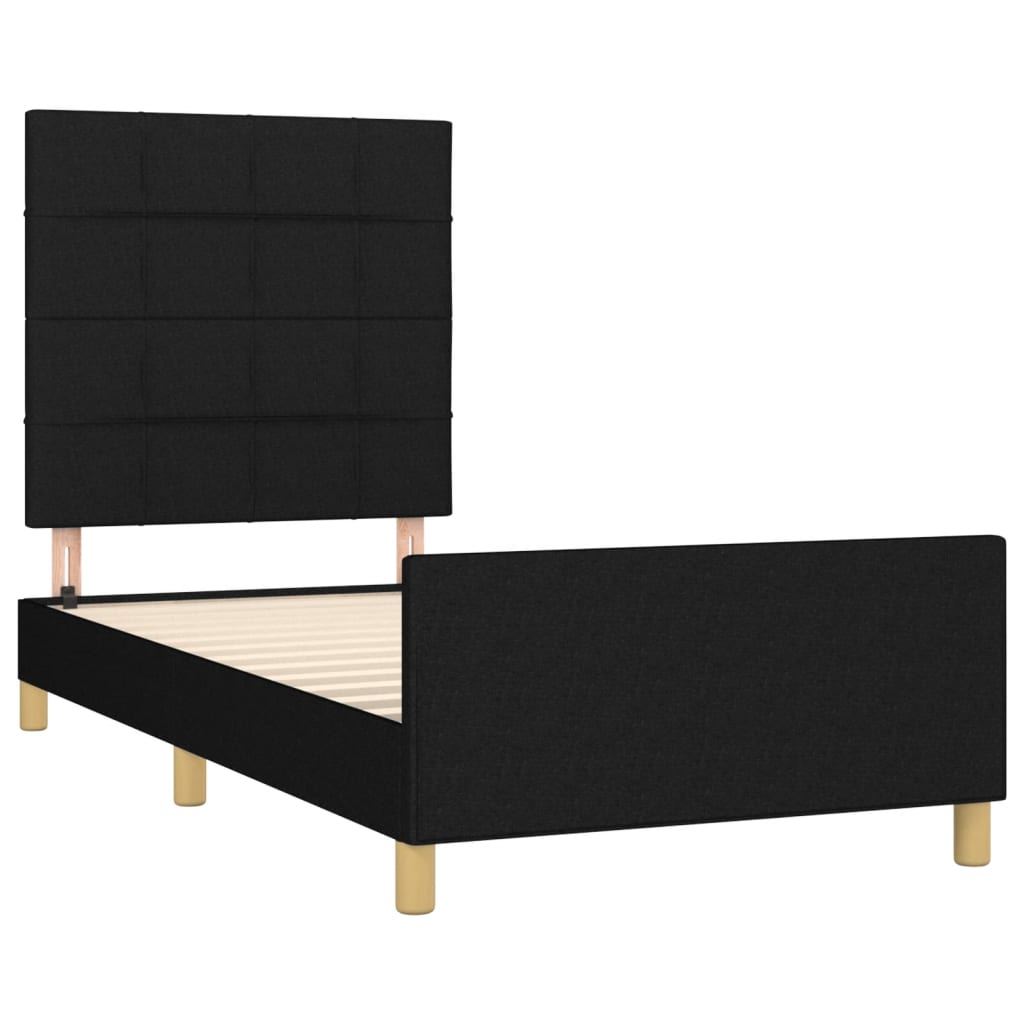 Bettgestell ohne Matratze Schwarz 80x200 cm Stoff