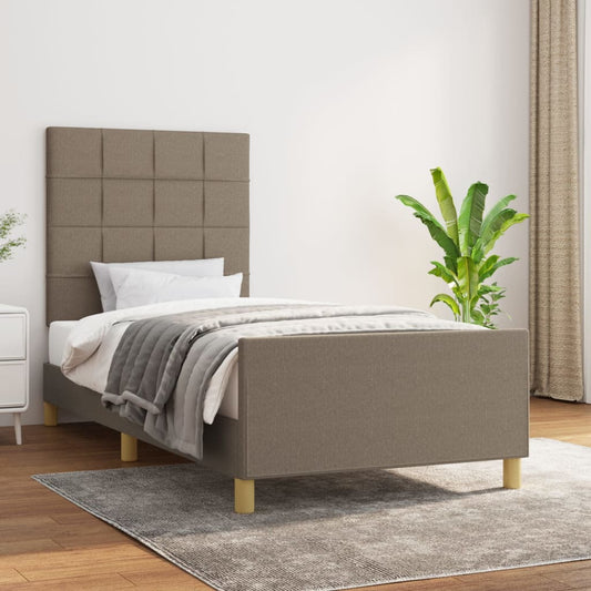 Bettgestell ohne Matratze Taupe 90x190 cm Stoff