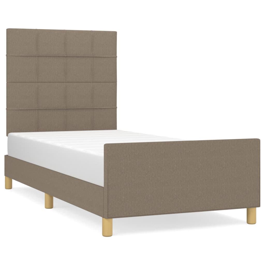 Bettgestell ohne Matratze Taupe 90x200 cm Stoff