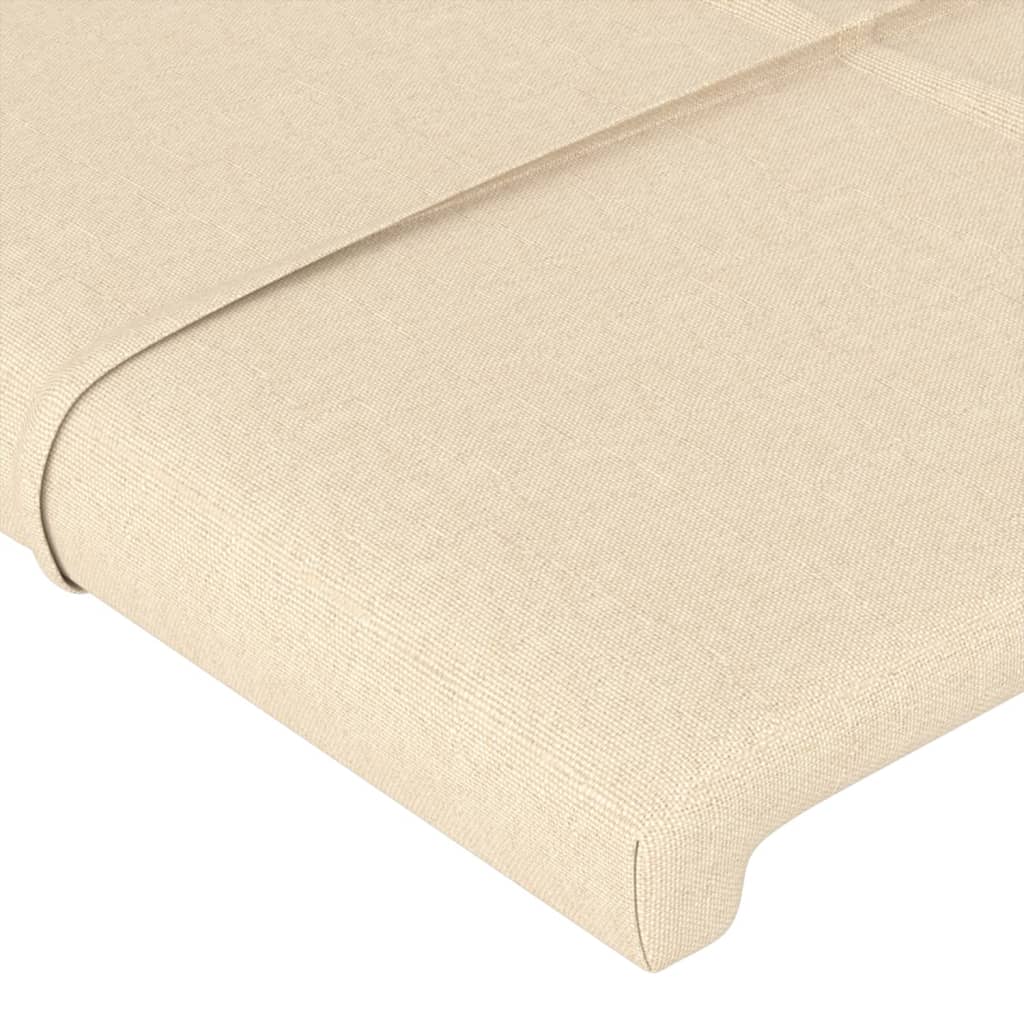 Bettgestell ohne Matratze Creme 90x200 cm Stoff