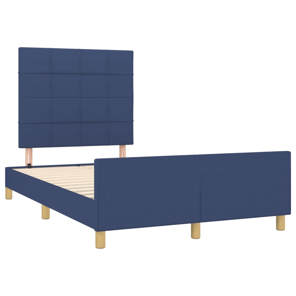 Bettgestell ohne Matratze Blau 120x200 cm Stoff