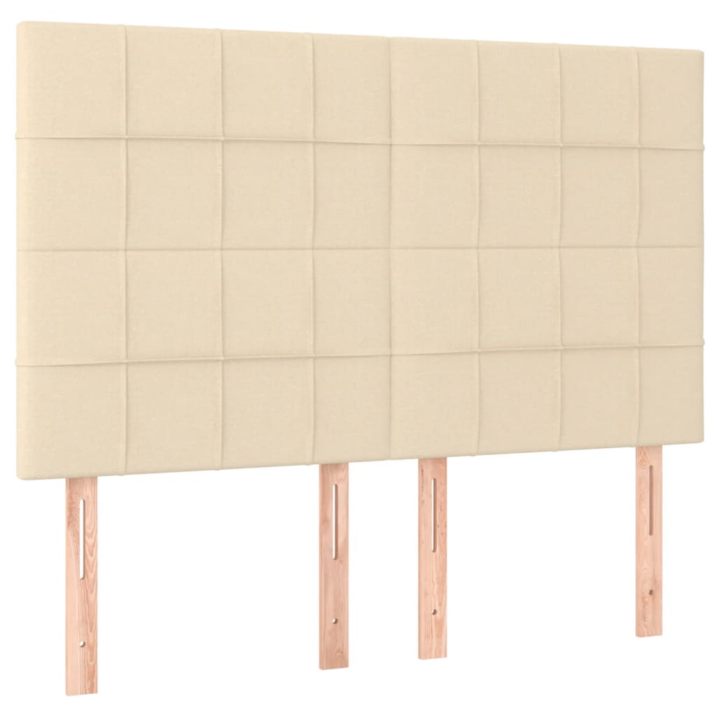 Bettgestell ohne Matratze Creme 140x190 cm Stoff