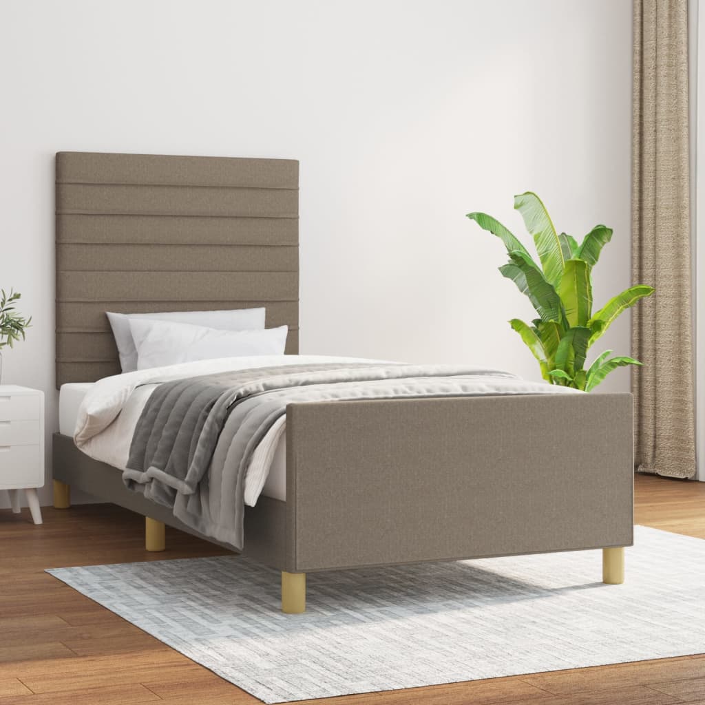 Bettgestell ohne Matratze Taupe 100x200 cm Stoff