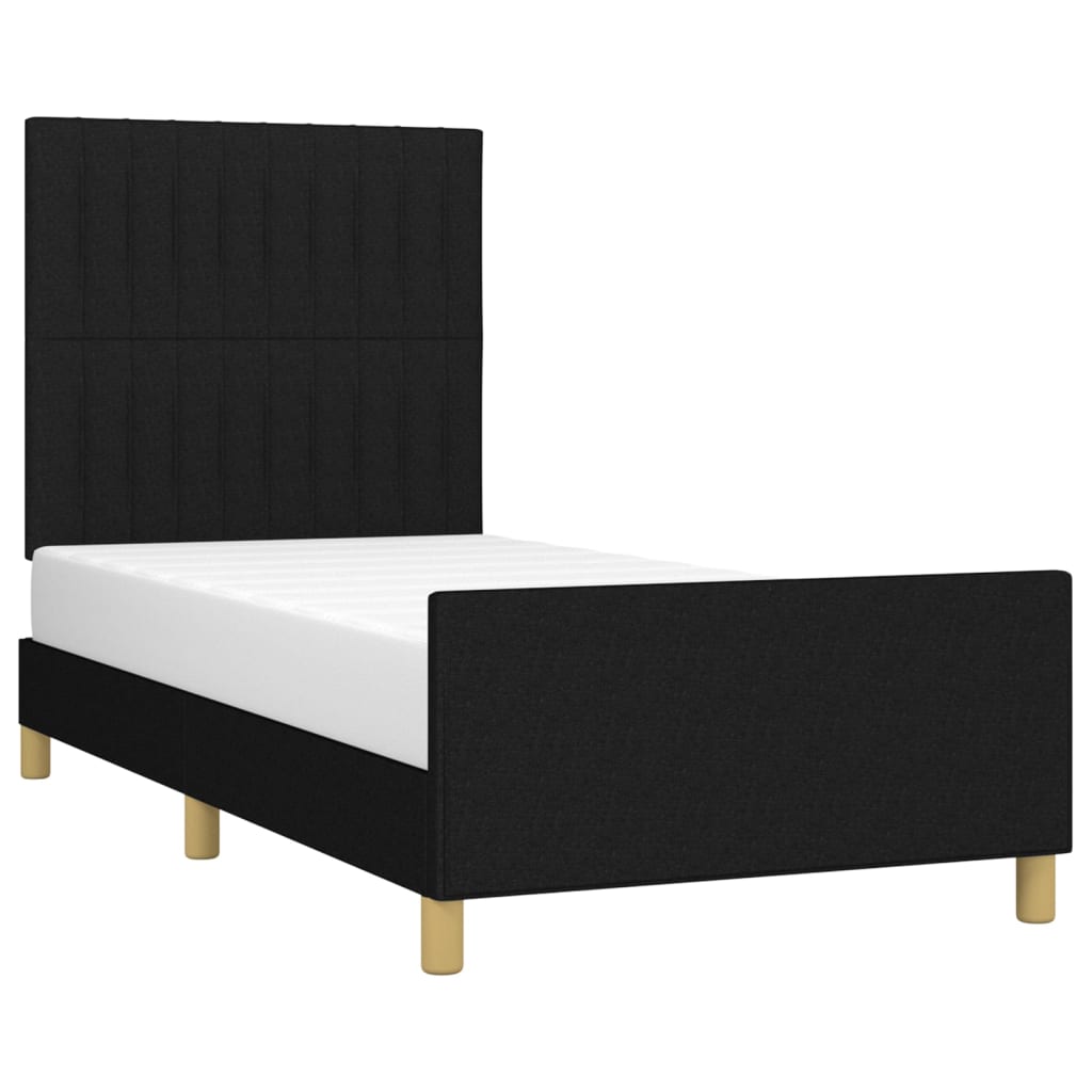 Bettgestell ohne Matratze Schwarz 90x190 cm Stoff