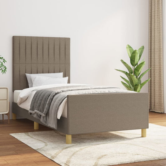 Bettgestell ohne Matratze Taupe 90x190 cm Stoff