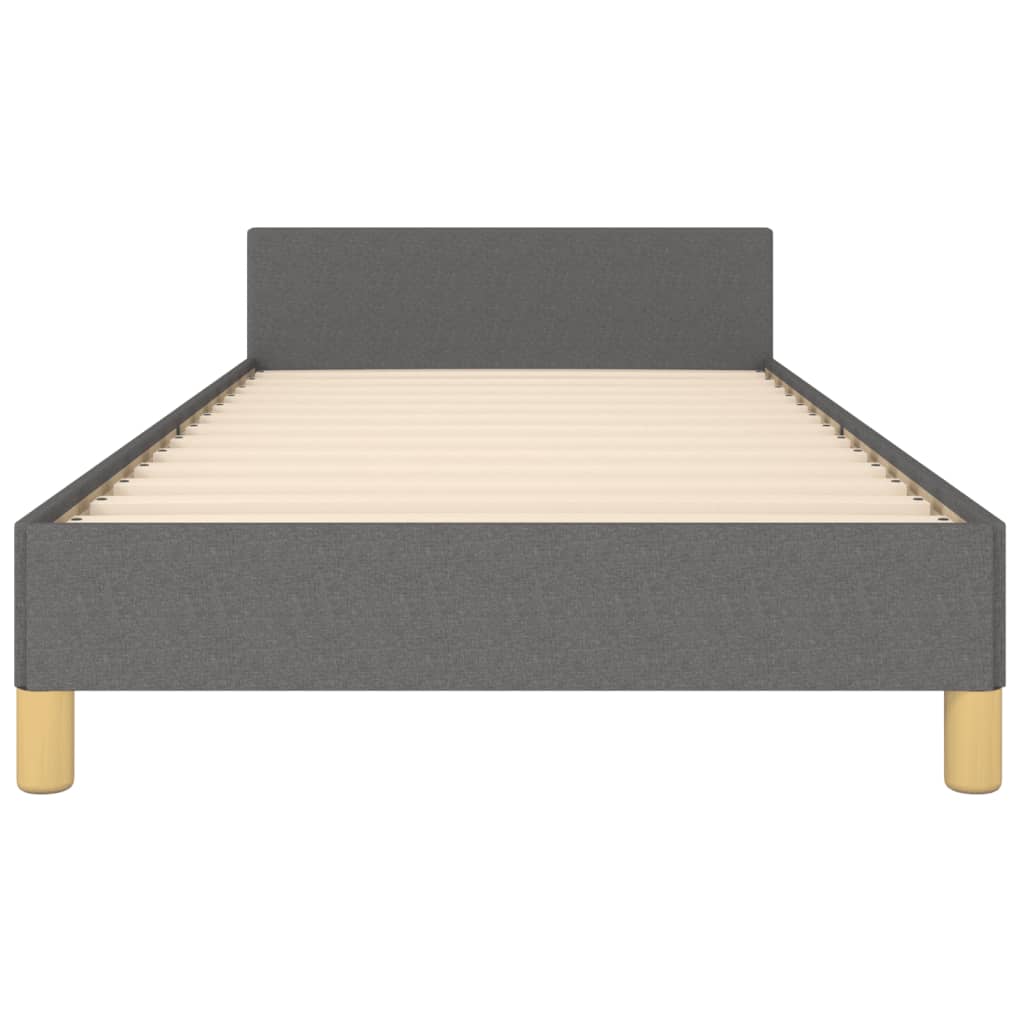Bettgestell ohne Matratze Dunkelgrau 90x200 cm Stoff