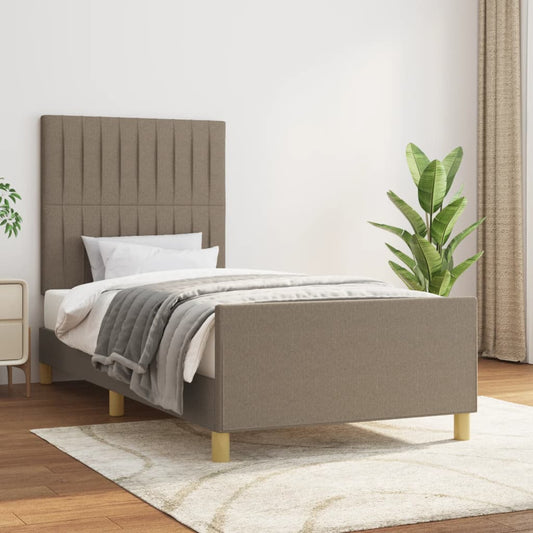 Bettgestell ohne Matratze Taupe 90x200 cm Stoff