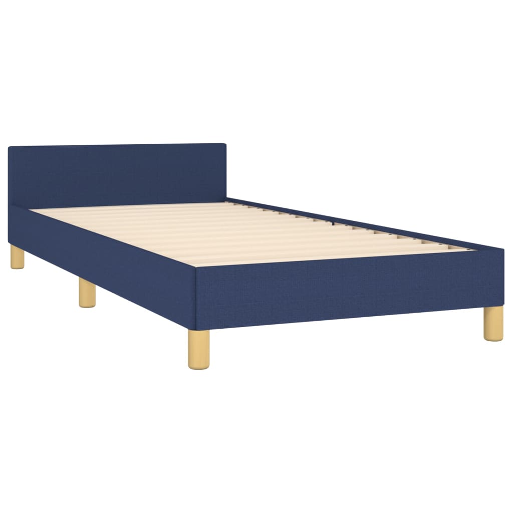 Bettgestell ohne Matratze Blau 90x200 cm Stoff