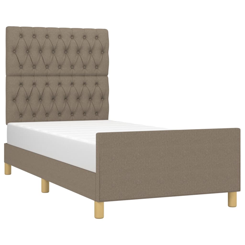Bettgestell ohne Matratze Taupe 90x200 cm Stoff