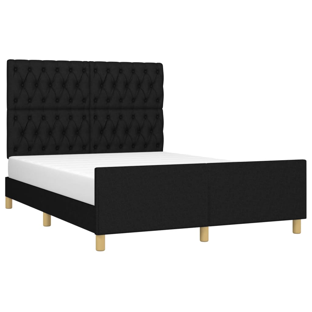 Bettgestell ohne Matratze Schwarz 140x190 cm Stoff