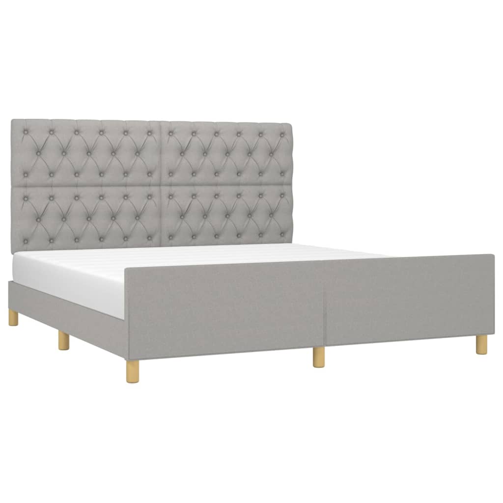 Bettgestell ohne Matratze Hellgrau 160x200 cm Stoff