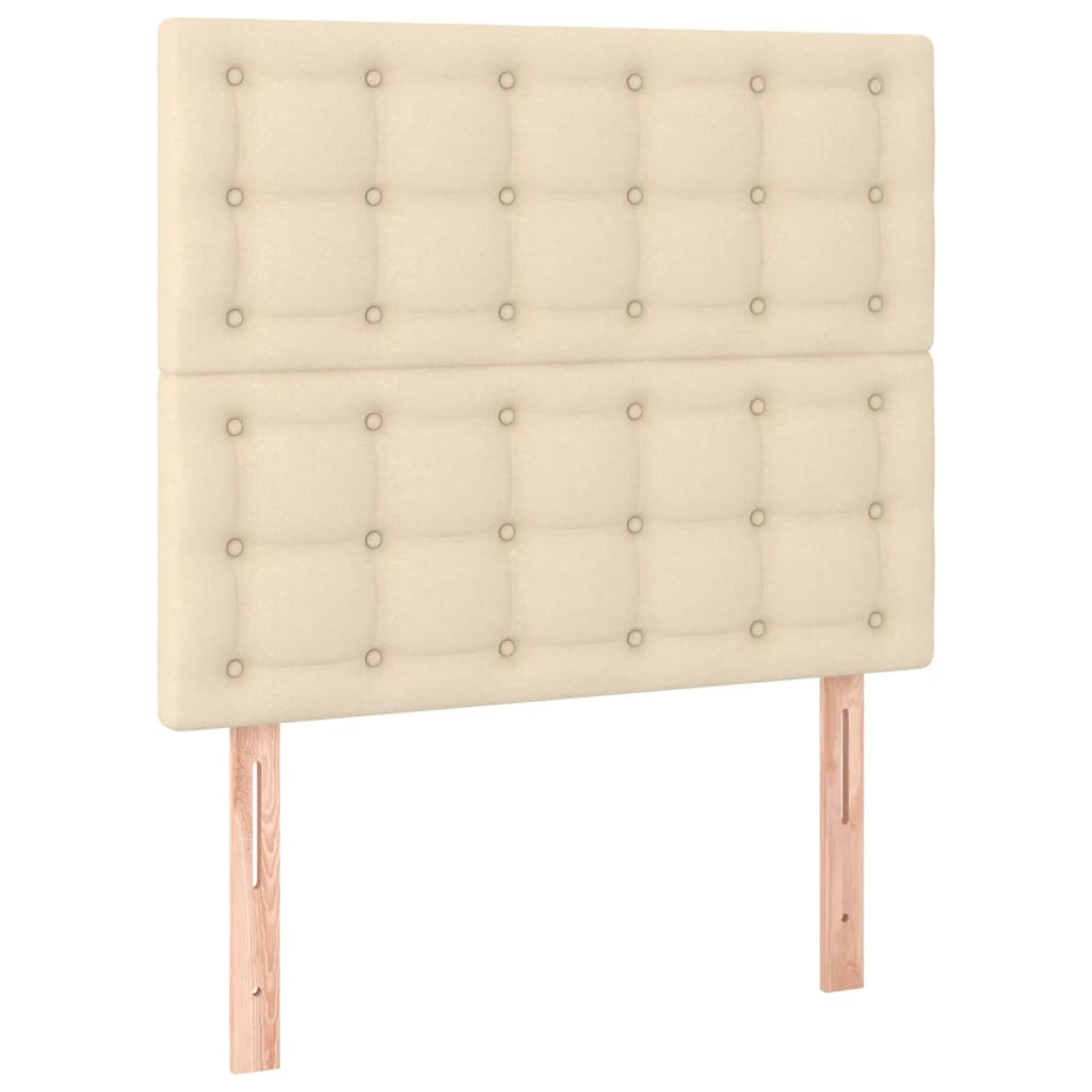 Bettgestell ohne Matratze Creme 90x200 cm Stoff