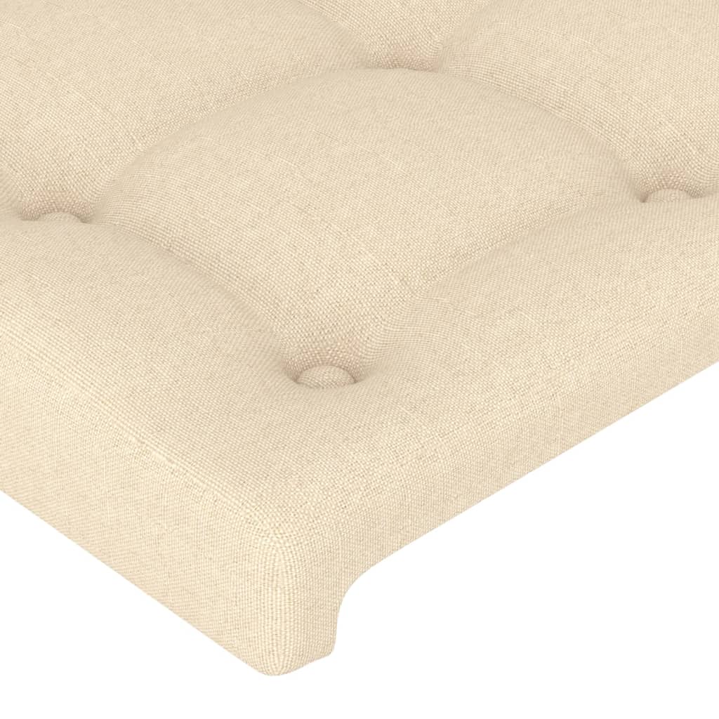 Bettgestell ohne Matratze Creme 90x200 cm Stoff
