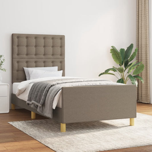 Bettgestell ohne Matratze Taupe 100x200 cm Stoff