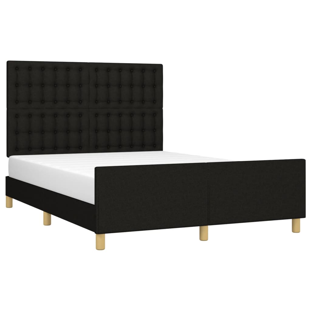 Bettgestell ohne Matratze Schwarz 140x190 cm Stoff