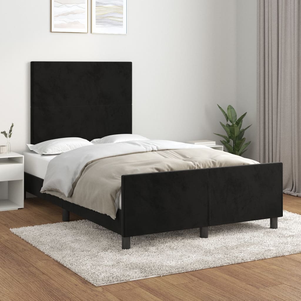 Bettgestell ohne Matratze Schwarz 120x200 cm Samt