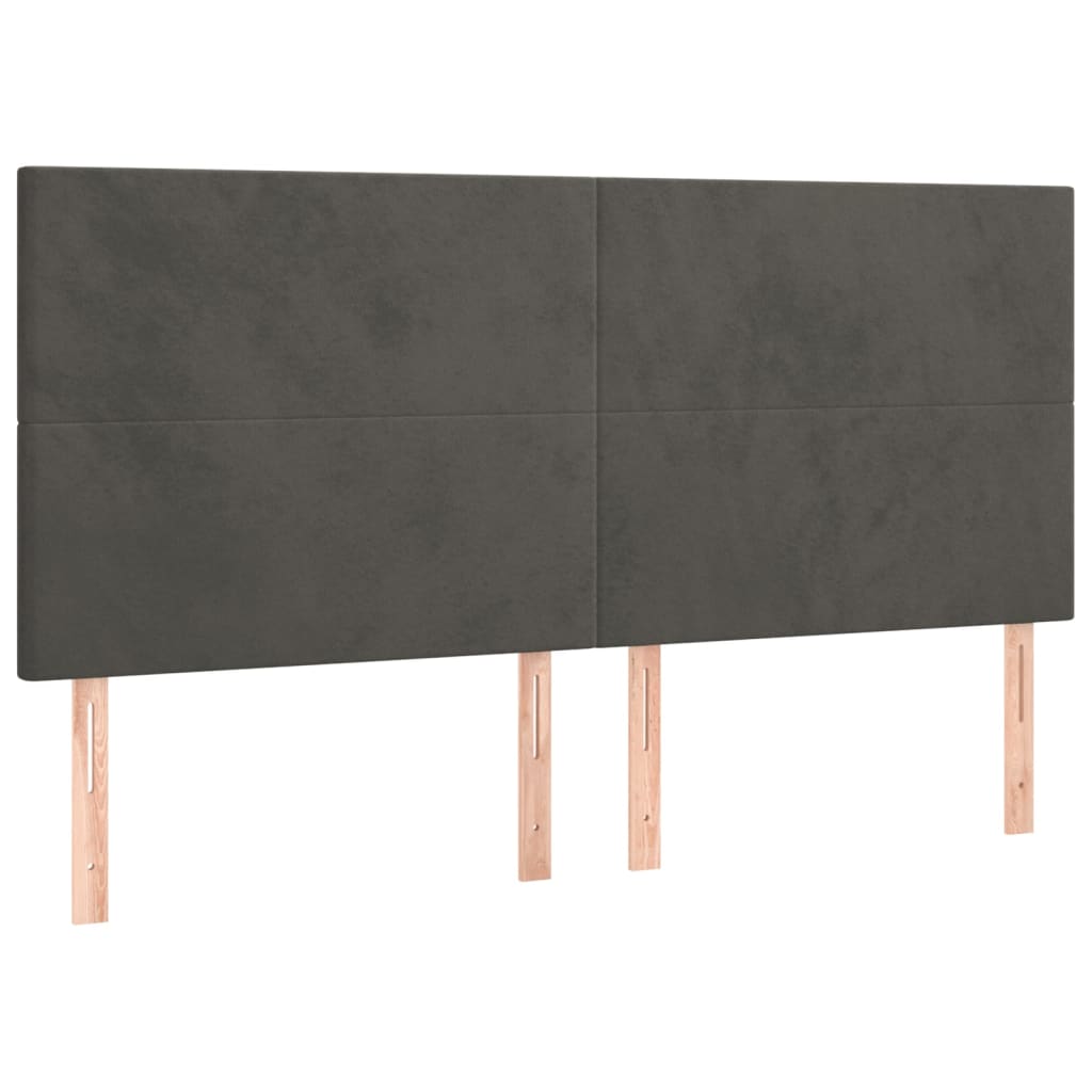 Bettgestell ohne Matratze Dunkelgrau 200x200 cm Samt