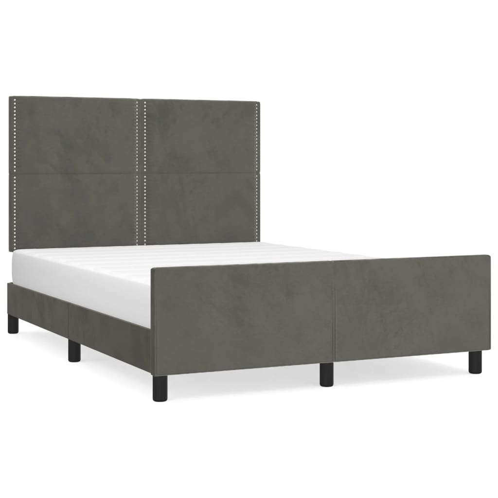Bettgestell ohne Matratze Dunkelgrau 140x190 cm Samt