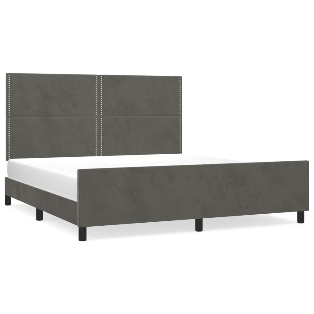 Bettgestell ohne Matratze Dunkelgrau 160x200 cm Samt